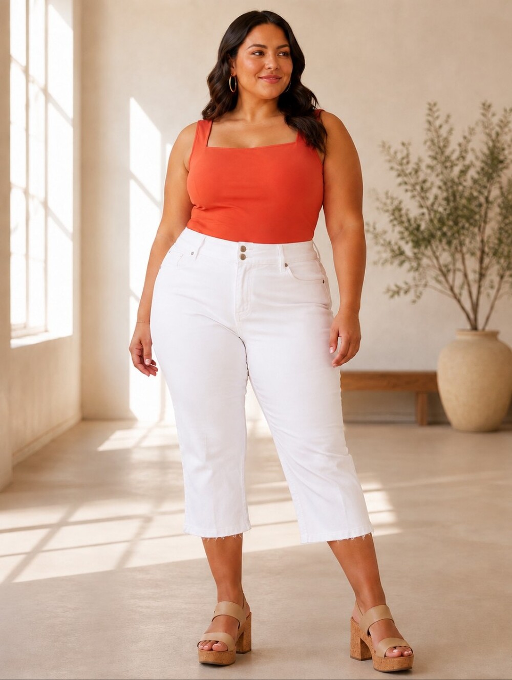 Rebel Wilson Capri Denim Jeans Raw Hem- sz 20W- NWOT